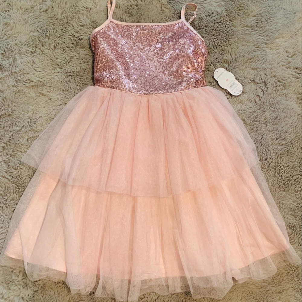 Wonder Nation Blush Sequin Tulle Dress